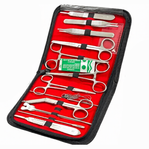 Ensemble de 19 instruments de chirurgie mineure, kit chirurgical en acier inoxydable, instruments chirurgicaux réutilisables, ciseaux, forceps, porte-aiguilles - Product Image 2