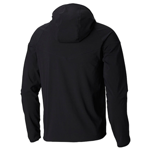 Veste à capuche en softshell noire pour homme, fermeture éclair, résistante à l'eau, vêtements d'extérieur, coupe régulière, toutes saisons, matière polyester, veste bomber - Product Image 4