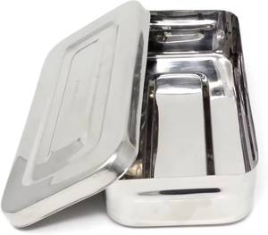 Contenedor de Instrumentos Quirúrgicos de Acero Inoxidable Morje con Tapa, Rectangular, Tipo Lonchera, Certificado CE, 1 Año de Garantía - Product Image 1