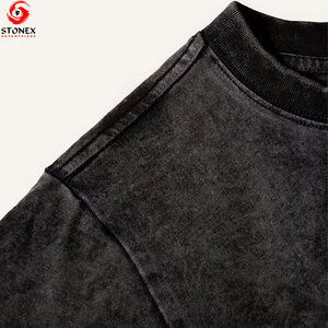 Women Vintage Summer Eco-Friendly Breathable <b>Distressed</b> O-Neck Crop <b>Top</b> Tee Quick Dry Acid Washed Customizable Logo - Product Image 4