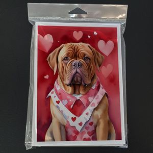Dogue De Bordeaux My Valentine <b>Greeting</b> <b>Cards</b> Pack of 8 Whimsical A7 Size 5x7 Blank <b>Note</b> <b>Cards</b> with Envelopes - Product Image 3