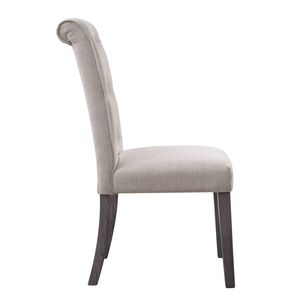 Yabeina Beige <b>Linen</b> and Gray Finish Dining Side Chair <b>Set</b> of 2 - Product Image 5