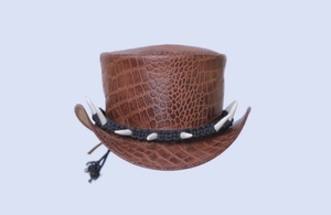 Chapeau de cowboy vintage en cuir, style western, pour ranch, équitation, rodéo, extérieur, mode, à large bord, fait main, qualité durable - Product Image 3