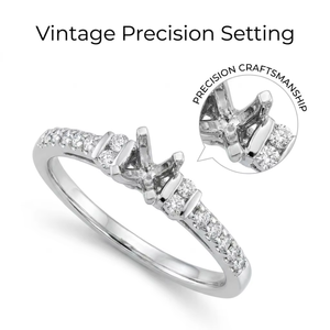Élégante bague de fiançailles semi-montée en or massif 18 carats avec accents de diamants naturels, monture de mariage, MOQ 1 pièce - Product Image 2
