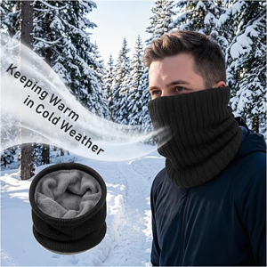 Cache-cou personnalisé en polaire pour l'hiver, écharpe infinie en tricot côtelé épais et thermique, coupe-vent pour le cyclisme et le ski en extérieur, cache-visage - Product Image 2
