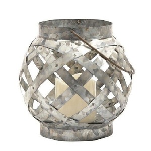 Classic Galvanized Metal <b>Candle</b> <b>Lantern</b> Farmhouse Style Indoor Outdoor Decorative <b>Lantern</b> Home Decoration <b>Lantern</b> - Product Image 4
