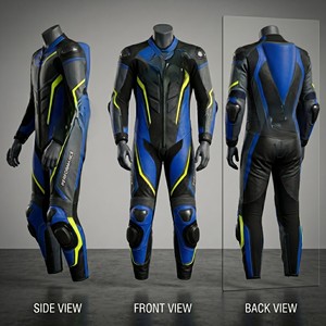 Traje de Motociclismo de Manga Larga para Hombre, Azul, Negro y Amarillo, con Estampado por Sublimación, Transpirable, de Spandex y Nailon, para Todas las Estaciones - Product Image 4