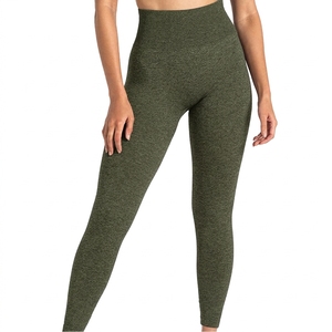 Pantalon de fitness taille haute personnalisé pour femme 2025 – Style européen et américain, uni, sans couture, respirant, infroissable, long, pour yoga - Product Image 3