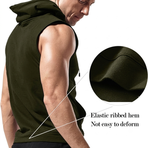 Sudadera con Capucha sin Mangas para Hombre, Ropa de Gimnasio Personalizada, Sudadera con Capucha de Algodón para Entrenamiento, Proveedor de Ropa de Marca Privada, Sudadera con Capucha sin Mangas para Hombre - Product Image 3