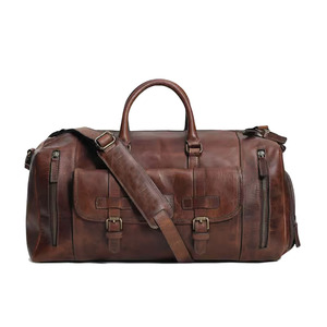 Maleta de Viaje Vintage de Cuero Genuino, Amplia y Espaciosa, para Viajes Cortos, Vacaciones, Negocios y Almacenamiento - Product Image 2