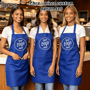 Custom Logo Apron Set 3 Piece Printed Kitchen Aprons Disposable Apron <b>Kit</b> for Cafe Bakery DIY Workshop - Product Image 5