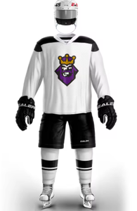 Maillot de hockey sur glace pour homme, blanc et noir, manches longues, imprimé par sublimation, motif palmier, vêtement respirant en polyester - Product Image 3