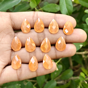 Perles en forme de poire de qualité supérieure, effet œil de chat abricot, taille chevron, pour la fabrication de bijoux (pendentifs, colliers, bagues, boucles d'oreilles) - Product Image 2