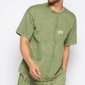 Créez votre propre logo imprimé sur des t-shirts pour hommes en coton 100% effet délavé, coupe ample, style décontracté, dernier design de t-shirt effet délavé pour hommes - Product Image 3