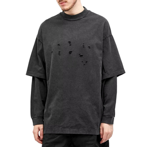เสื้อสเวตเชิ้ตผู้ชายแขนยาวคอกลมทรงโอเวอร์ไซส์ผ้าเจอร์ซีย์คอตตอน 100% สำหรับออกกำลังกาย ขายส่ง - Product Image 1