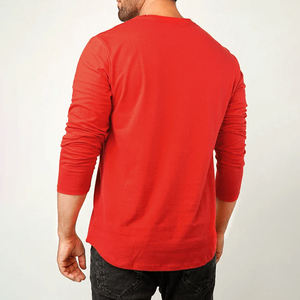 <b>Red</b> Best Color 100% Cotton Long Sleeves <b>T</b>-<b>Shirt</b> For <b>Men</b> Loose Fit Custom New Model Plain Cotton Long Sleeves <b>T</b> <b>Shirt</b> For <b>Men</b> - Product Image 4