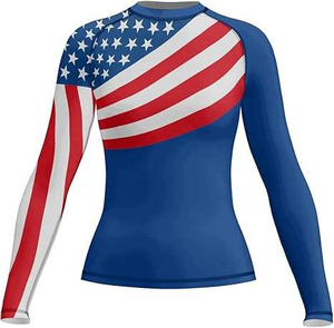 Sublimated Long Sleeve Custom MMA BJJ <b>Rashguard</b> <b>Women</b> Custom Logo <b>Women's</b> Compression Shirt Long Sleeve Protection Rash Guard - Product Image 5