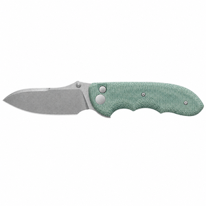Couteaux pliants avec manche texturé vert menthe, poignée ergonomique avec rainure pour les doigts, lame large à pointe tombante et bouton de pouce pour les tâches en extérieur - Product Image 1