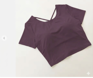 Sexy <b>Open</b> Back Yoga Shirts Padded Short Sleeve Sports <b>Bra</b> Top Breathable High Elastic Gym Fitness Athletic Clothing - Product Image 4