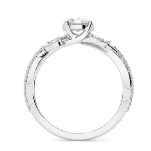 แหวนหมั้นและแหวนครบรอบสำหรับผู้หญิง ดีไซน์น่ารัก ตัวเรือนโรสโกลด์ ประดับเพชรทรงกลมเพาะเลี้ยงในห้องปฏิบัติการ - Product Image 3