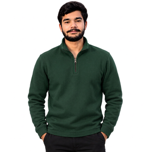 Sudadera personalizada al por mayor con media cremallera, de algodón grueso y forro polar, sudadera personalizada - Product Image 6