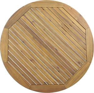 Ensemble table et 4 chaises, table ronde en teck avec corde tressée, pour usage extérieur. - Product Image 4