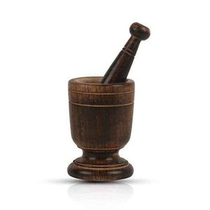 Mortero y Pilón de Madera Natural Hechos a Mano, Molinillo de Especias y Triturador de Hierbas, Utensilio de Cocina para Ajo y Jengibre, Precio Más Bajo - Product Image 5