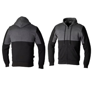 Sudadera con Capucha y Cremallera Unisex, Diseño Casual en Bloques de Color Negro y Gris, de Poliéster y Algodón con Forro Polar, Corte Regular, para Invierno - Product Image 3
