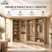 Système de placard modulaire de luxe en bois massif avec tiroirs grande capacité pour projets de meubles d'ameublement complets pour villas