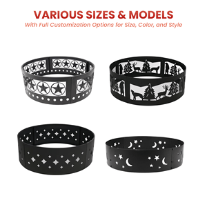 เตาไฟเหล็กกลางแจ้ง เตาแคมป์ไฟ เตาบาร์บีคิว ตกแต่งด้วยเลเซอร์คัท สำหรับสนามหลังบ้าน ขายส่ง FR007 - Product Image 4