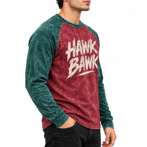 <b>Men</b> <b>Long</b> Sleeve Casual <b>T</b> <b>Shirt</b> With Crew Neck Slim Fit Quick Dry Contrast O-Neck Casual Jersey Cotton Print Front Logo - Product Image 3