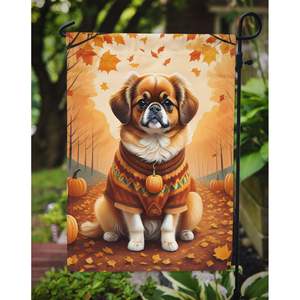 Épagneul tibétain automne jardin drapeau multicolore boîte aux lettres décoratif cour drapeau bannière Patio illustration pour parterres de fleurs petite taille - Product Image 3