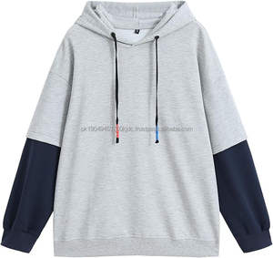 2024 Fashion Wear Hoodies Men's Color Block Pullover O-Neck Hooded Sweatshirt Patchwork <b>Warm</b> and Cozy for Men With Contrast - Product Image 1