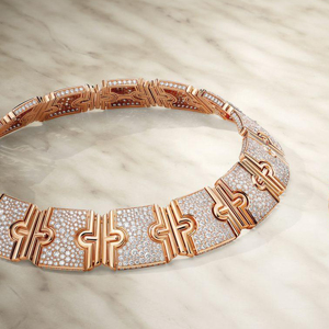 Collar Gargantilla de Oro Rosa con Diamantes, Diseño Geométrico, Micro Pavé, Joyería de Lujo para Mujer, Ideal para Fiestas - Product Image 2