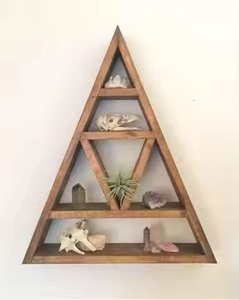 Trending Style Wooden Triangle <b>Wall</b> <b>Shelf</b> Three Tier Rustic Storage Rack For Living Room Decoration Use Wal Shelve - Product Image 1