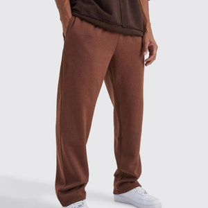 Pantalones de chándal de algodón 100% para hombre, al por mayor, casuales, rectos, de felpa, con efecto desgastado 3D para estampado. - Product Image 1