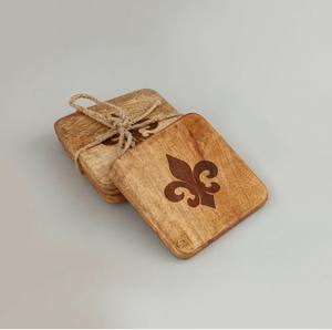 Rustic Natural Wooden <b>Coaster</b> <b>Set</b> With Wooden Bark Design Mats & Pad Placemat Drinkware Tableware Tea <b>Coaster</b> At Best Price - Product Image 3