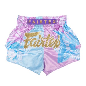Fairtex Muay Thai Shorts <b>Red</b> Purple <b>Glitter</b> Print Elastic Waist Mixed Martial Arts Wear Unisex Adult Muay Thai Training Shorts - Product Image 2