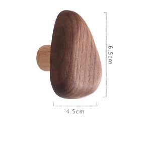 Eco-Friendly Wooden Handles Solid Wood Cabinet Knob Set Stylish Walnut <b>Drawer</b> <b>Pulls</b> Modern Rustic Cabinet Handles Wooden Handles - Product Image 4
