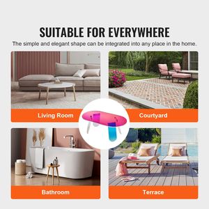 Iridescent Acrylic Coffee Table 13.8 Inch High Colorful <b>Side</b> Table for Drinks & Snacks Dazzling End Table - Product Image 2