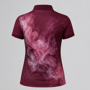 Camisa Polo Personalizada para Mujer con Cuello Mandarín, Color Rosa Borgoña Ahumado, de Secado Rápido, Transpirable, Manga Corta, Uniforme WPS-0836 - Product Image 2