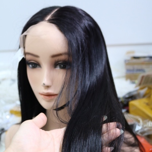 Venta al por mayor hueso recto 200% densidad 13*4 transparente HD peluca con malla frontal sedoso recto 100% pelucas de cabello humano para mujeres negras - Product Image 6