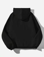 Sweat-shirt à capuche d'hiver en coton 100% noir avec logo sur le devant, pull décontracté pour homme, streetwear Halloween