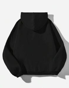 Felpa con <span class=keywords><strong>Cappuccio</strong></span> Invernale Nera in Cotone 100% con Logo Frontale, Pullover Casual da Uomo, Streetwear per Halloween - Product Image 2