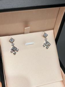 14K White Gold Lab Grown Diamond Princess <b>Drop</b> Earrings Classic Diamond Dangle Earrings for Women Fine Jewelry Style - Product Image 3