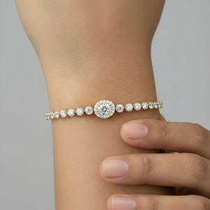 Pulsera de tenis con forma ovalada y redonda de 3.00 quilates - Product Image 6