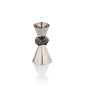 Jigger double artisanal en acier inoxydable, design martelé effet pierre, 1oz 2oz, pour bar professionnel et cocktails - Product Image 1