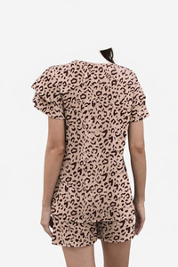 Comfortable Women Summer <b>Matching</b> Set Crew Neck Top and Drawstring Shorts - Product Image 6