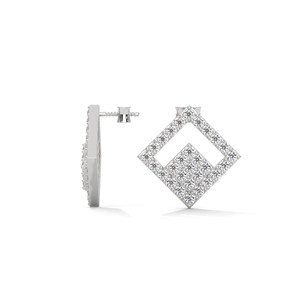925 Sterling <b>Silver</b> <b>Stud</b> Earrings Moissanite Diamond Studded Rhodium Plated Square Halo Jewelry for Party Engagement Gift - Product Image 2