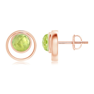 Pendientes de lujo con peridoto y engaste de bisel, joyería de boda para mujer, oro de 10K, 14K, 18K, plata 925, 935, para uso diario. - Product Image 2